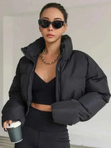 Kurze Winterjacke – Schwarz