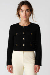 Kurzjacke Damen Elegant Modern – Schwarz