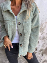 Marie | Kuschelige Innenfutter Damen Jacke in lockerer Passform – Grün