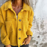 Marie | Kuschelige Innenfutter Damen Jacke in lockerer Passform – Gelb