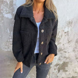 Marie | Kuschelige Innenfutter Damen Jacke in lockerer Passform – Schwarz