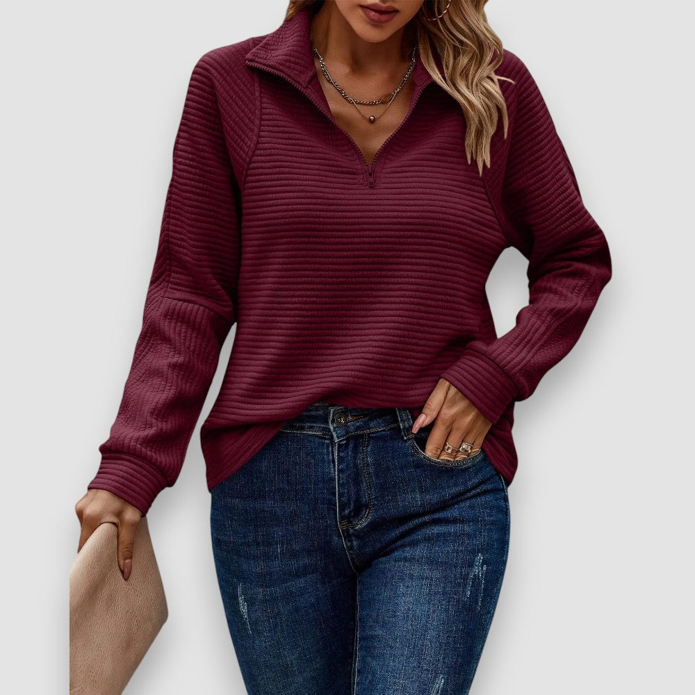 Lilly | Pullover mit halbem Reißverschluss