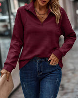 Tamara | Damen Pullover mit Halb-Reißverschluss für den Frühling – Burgund