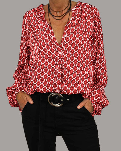 Moderne V-Ausschnitt Bluse