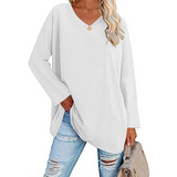 Natascha | Lockerer Strickpullover mit V-Ausschnitt – Weiß