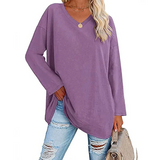 Natascha | Lockerer Strickpullover mit V-Ausschnitt – Lila