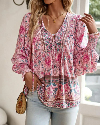 Aspasia® | Geblümte Langarmbluse für den Sommer