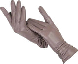 Lammfell Handschuhe Damen – Taupe - Braun