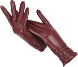 Lammfell Handschuhe Damen – Weinrot
