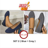 Friza | Bequem Atmungsaktiv Rutschfest Orthopädische Damenschuhe – Grau + Blau