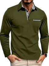 Langarm Poloshirt Herren – Olivgrün