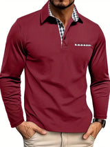 Langarm Poloshirt Herren – Bordeaux
