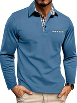 Langarm Poloshirt Herren – Hellblau