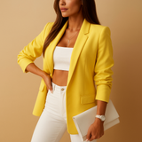 Lea | Damen Longblazer modern chic und elegant – Gelb