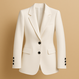 Alina | Damenblazer elegant lang modern designt – Weiß