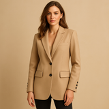 Alina | Damenblazer elegant lang modern designt – Braun
