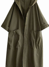 Clara | Langer Kapuzenmantel für Damen wasserabweisend Oversized Trenchcoat – Grün