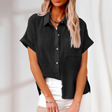 Laurice - Leichte Sommerbluse für Damen – Schwarz