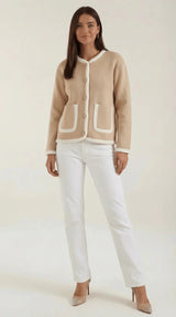 Lässiger Strick-Cardigan – Beige