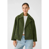 Laura | Damen Kurze Jacke mit Knöpfen – Grün
