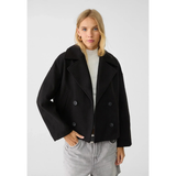 Laura | Damen Kurze Jacke mit Knöpfen – Schwarz