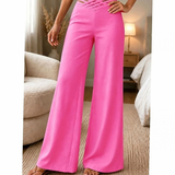 Lavinia | Damen Hose mit High Waist und Crossover Bund – Rosa