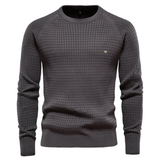 Lazar | Herren Pullover mit Strickmuster und Langarm – Dunkelgrau