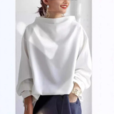 Lea | Damen Pullover aus Strick mit Rollkragen – Weiß