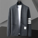 Leandor | Herren Strickjacke Offene Cardigan – Hellgrau