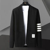 Leandor | Herren Strickjacke Offene Cardigan – Schwarz