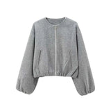 Leichte Bomberjacke Damen – Grau
