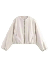 Leichte Bomberjacke Damen – Beige