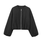 Leichte Bomberjacke Damen – Schwarz