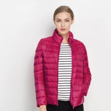 Leichte Steppjacke Damen Kurz – Fuchsie