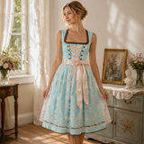 Leni | Damen Oktoberfest Dirndl mit Schürze – Türkis