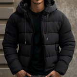 Lennard | Herren Winterjacke mit Kapuze im und Dicker Fütterung – Schwarz