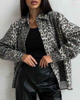 Leopard Jacke Damen – Grau