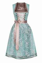 Bettina | Damen Dirndl Oktoberfest Kleid mit Spitzenüberrock – Hellblau