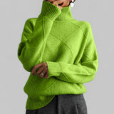 Susanne | Rollkragen Locker Geschnittener Pullover für Damen – Grün