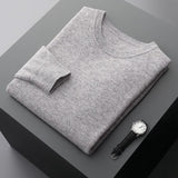 Benjamin | Herren Klassischer Pullover mit Rundhalsausschnitt – Hellgrau