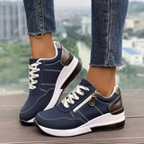 Liselotte | Damen Orthopädische Sneaker mit Plateau und Schnürschuh – Blau