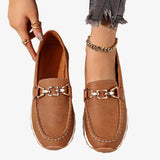 Loafers Damen mit Kettendetail – Hellbraun