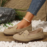 Loafers Damen mit Schleife – Khaki