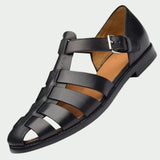 Ben | Stilvolle Ledersandalen Herren Trend – Schwarz