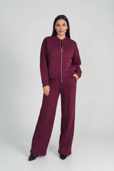 Lounge-Set Damen Zweiteilig Weites Bein – Lila