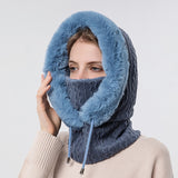 Multifunktionaler Hoodie mit Kordelzug – Blau