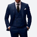Dreiteiliger Herrenanzug – Luxuriöser, eleganter und maßgeschneiderter Stil für formelle Anlässe – Blau