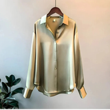 Luisa | Damen Klassische Langarm Bluse – Grün