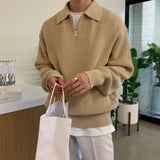 Niklas | Herren Strukturierter Winterpullover mit langen Ärmeln – Beige