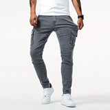 Paula | Kensington Slim-Fit Cargohose Herren Stil – Grau